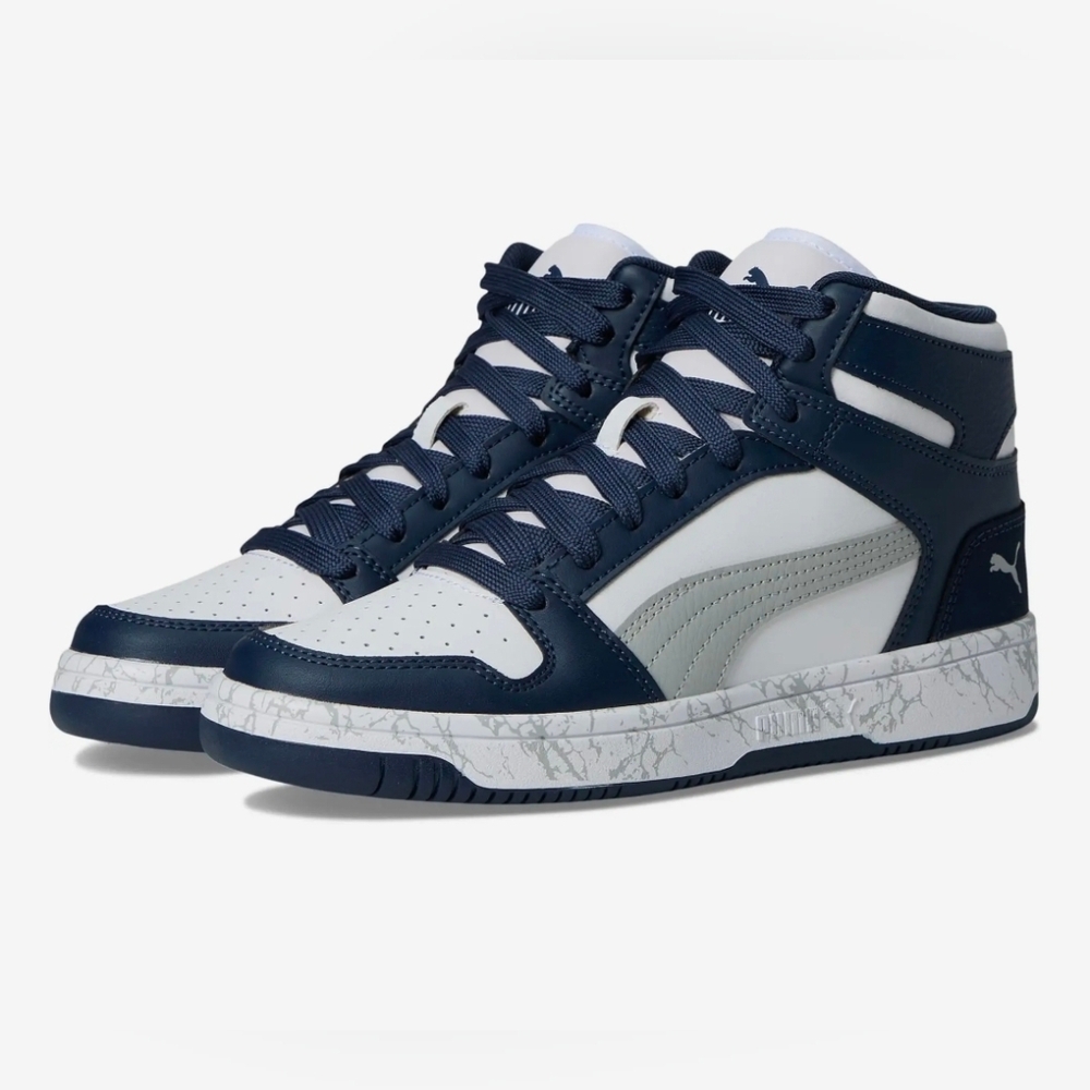 Boy's Fashion Sneakers Puma Rebound Mid Layup Marble Sneaker